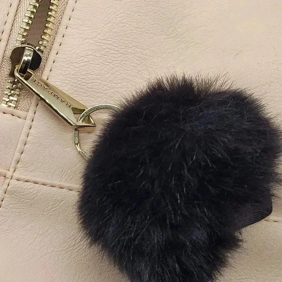 RAMPAGE Vegan Taupe PVC Gold Zipper Accents Backpack Purse Bag Beige Color - Picture 5 of 14